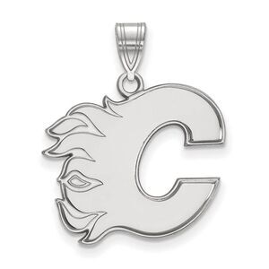 10k White Gold NHL Calgary Flames Large Pendant
